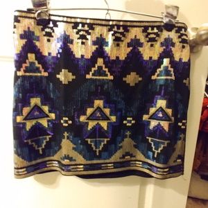 Express tribal sequin skirt